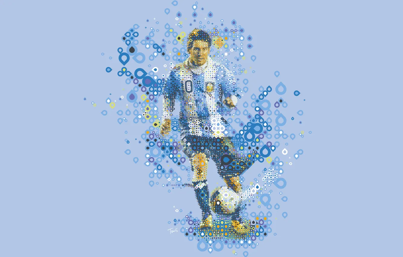 Фото обои вектор, футболист, Лионель Месси, Lionel Messi, low poly