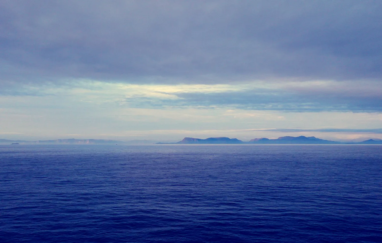 Фото обои море, облака, горы, sea