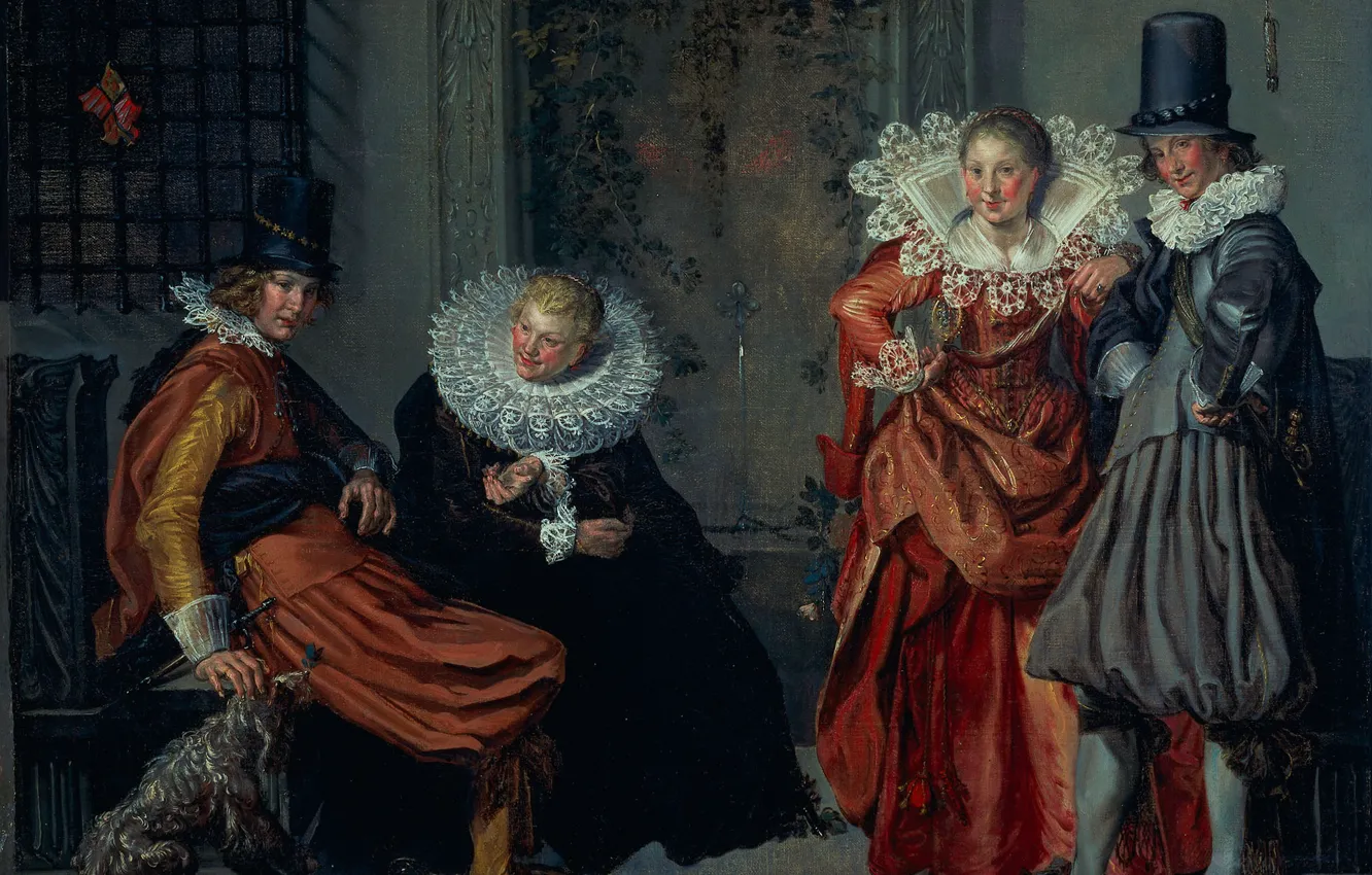 Фото обои картина, жанровая, Сцена Ухаживания, Виллем Бёйтевех