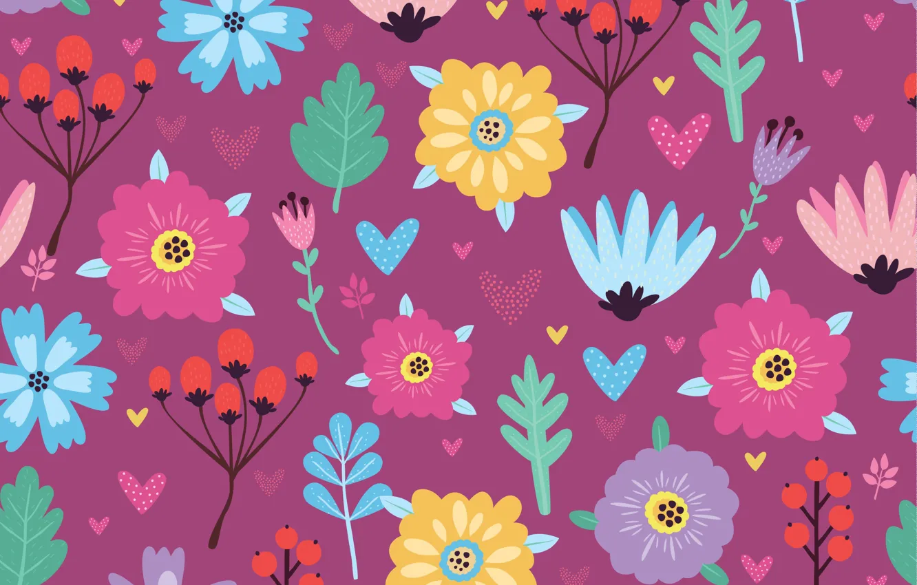 Фото обои цветы, фон, текстура, flowers, background, pattern, berries, lilac