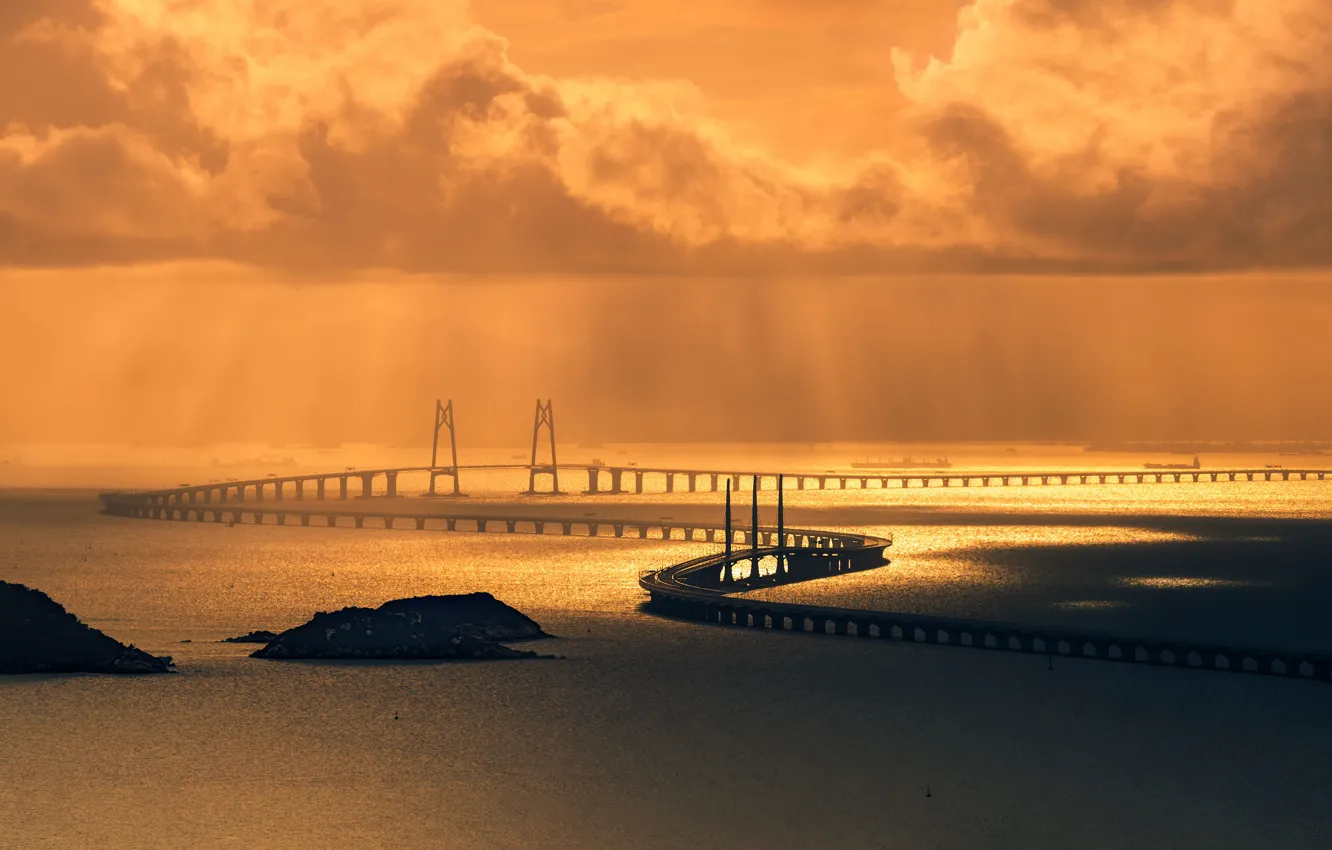 Фото обои мост, Гонконг, bridge, Hong Kong, Макао, Macau, royhoo