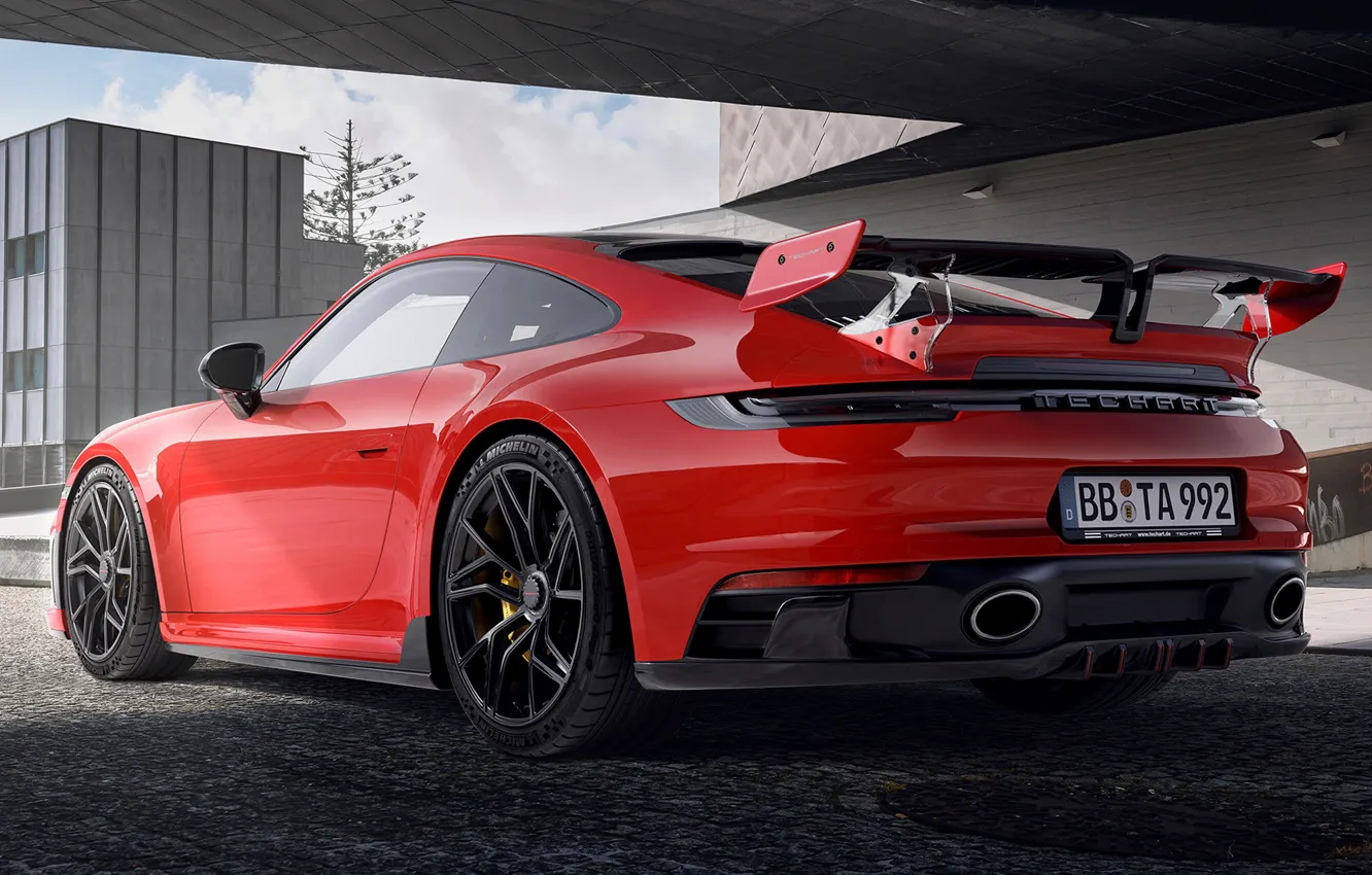 Фото обои Porsche 911, TechArt, 2022, Carrera GTS
