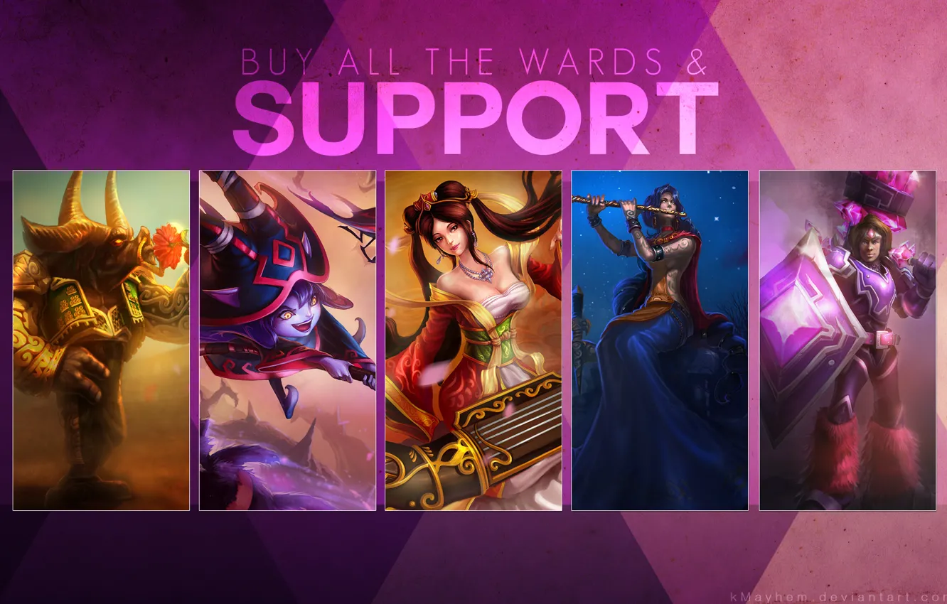 Фото обои league of legends, support, wards