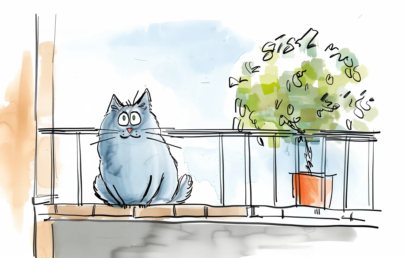 Фото обои cartoon, cats, illustration, comic art, AI art