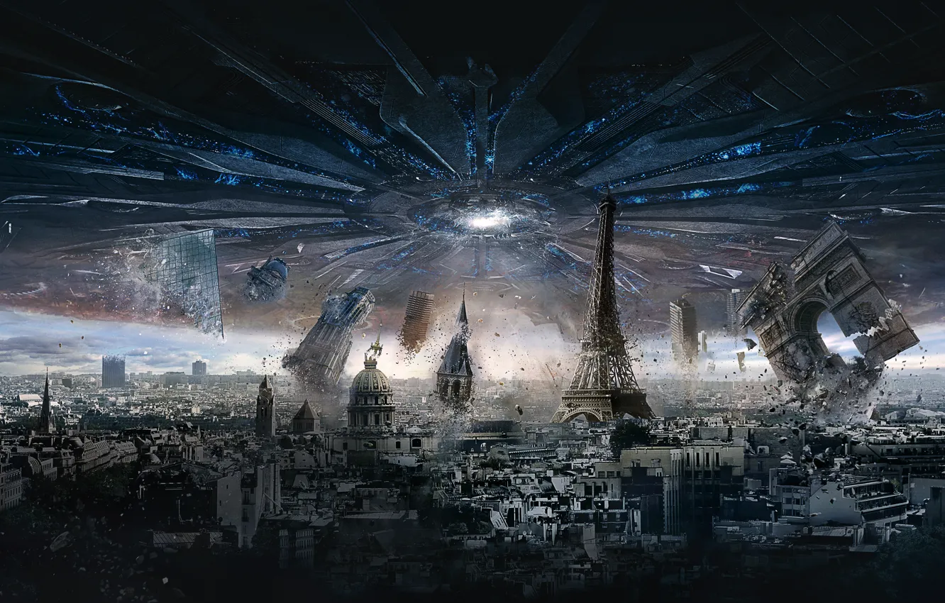 Фото обои City, Paris, France, Day, Sam, Aliens, General, Independence Day