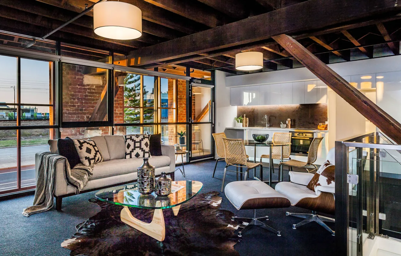 Фото обои дизайн, стиль, интерьер, кухня, гостиная, столовая, spectacular industrial design, that will inspire you