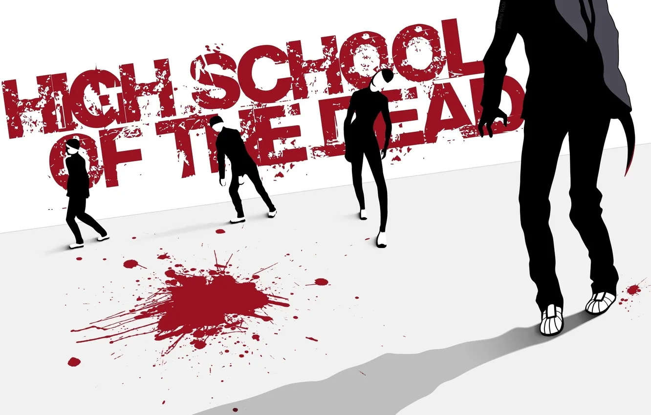 Фото обои зомби, high school of the dead, HSoTD