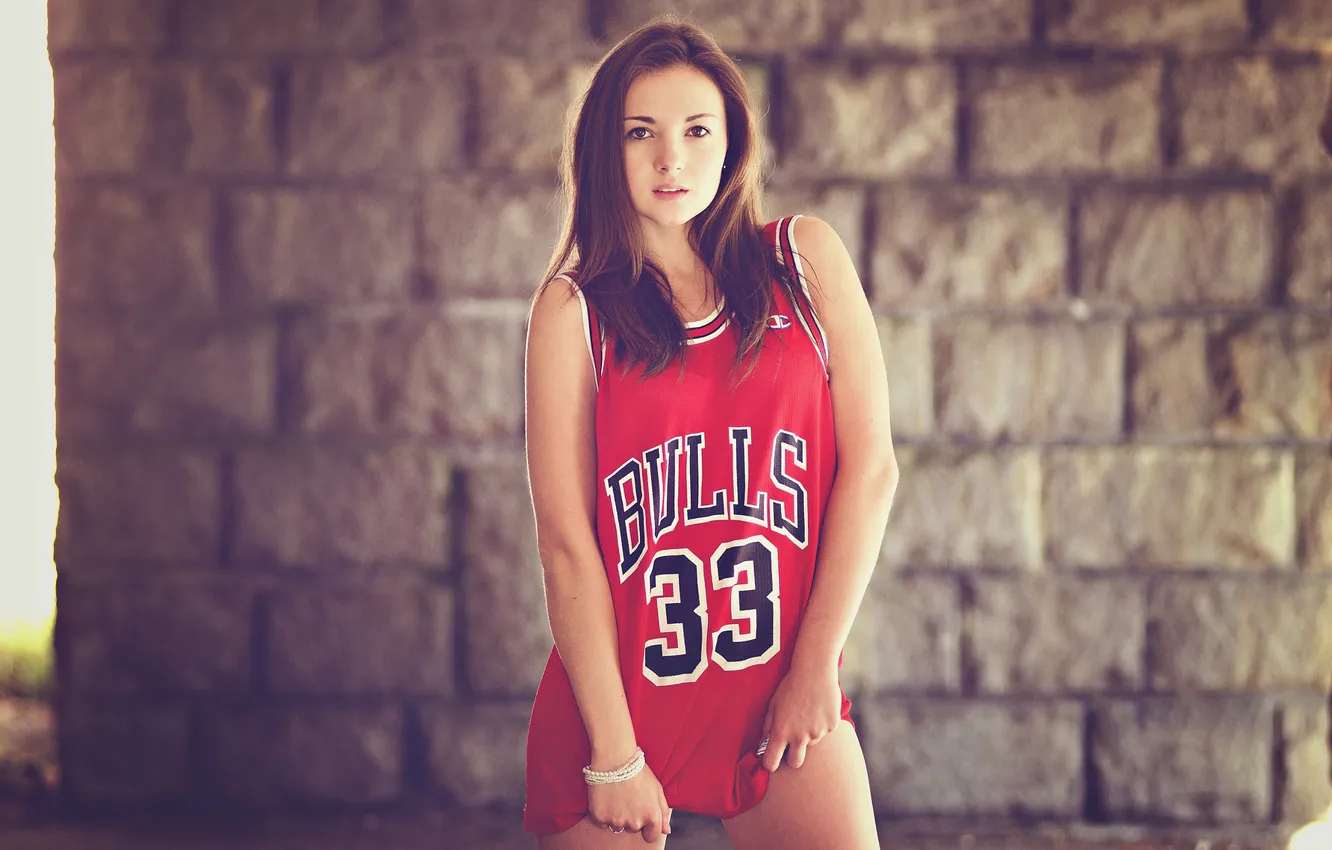 Фото обои Girl, Red, Legs, Sexy, Basketball, Slim, Look, Mike