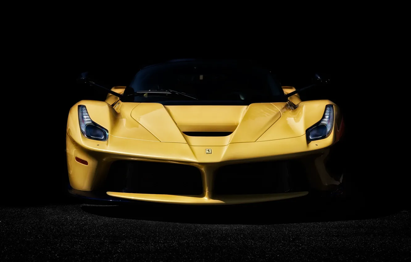 Фото обои Ferrari, Yellow, LaFerrari