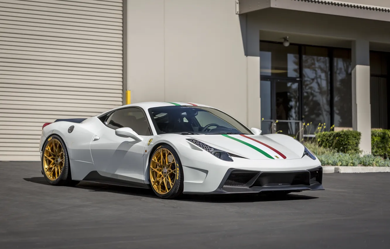 Фото обои Ferrari, White, 458-VX