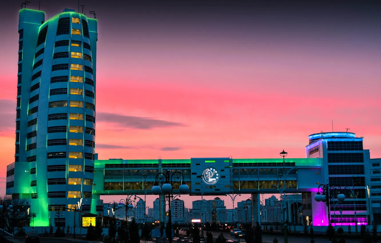 Фото обои закат, вечер, Ашгабад