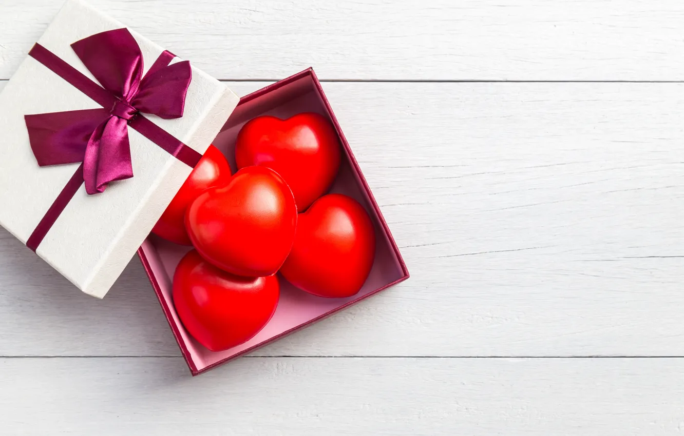 Фото обои любовь, коробка, подарок, сердечки, red, love, box, romantic