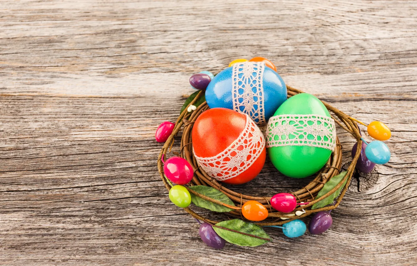Фото обои яйца, colorful, Пасха, happy, wood, Easter, eggs, decoration