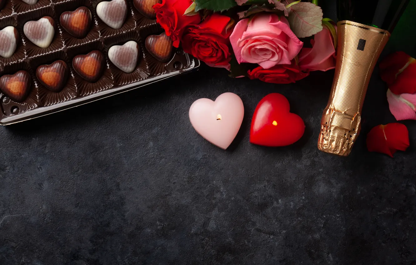 Фото обои любовь, цветы, подарок, романтика, розы, love, happy, День святого Валентина