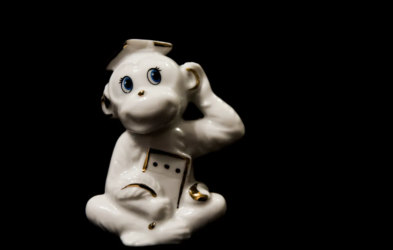 Фото обои минимализм, обезьяна, monkey, minimalism, фигурка, statuette