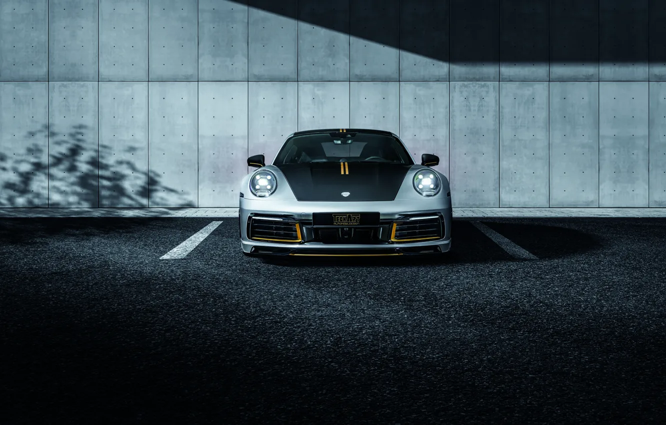 Фото обои 911, Porsche, вид спереди, Carrera, TechArt, 992, 2019