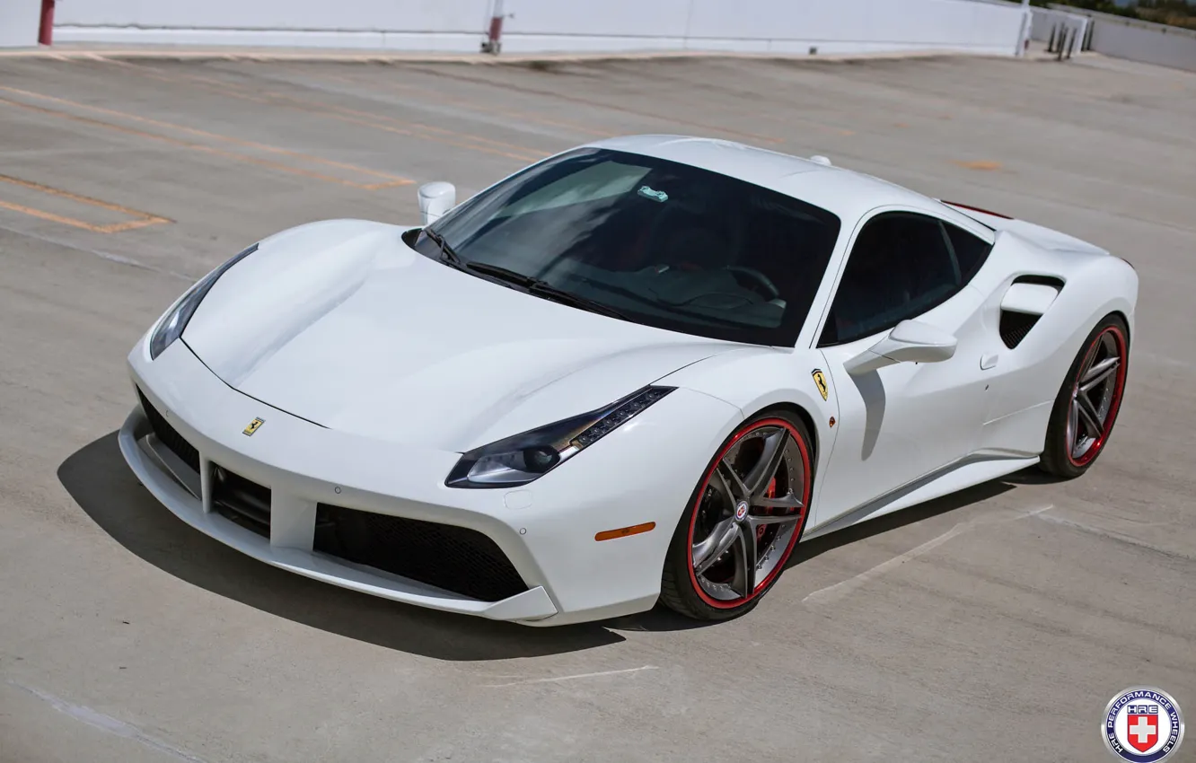 Фото обои Ferrari, GTB, HRE, 488, P101, Brushed Clear