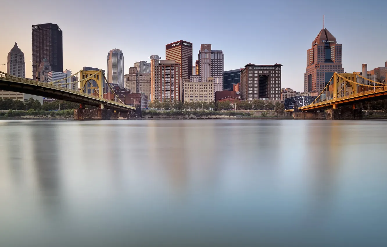 Фото обои город, дома, мосты, Pittsburgh