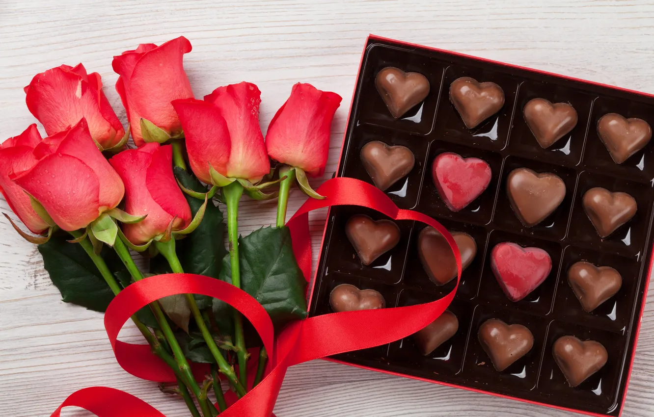 Фото обои любовь, цветы, подарок, романтика, розы, букет, love, happy