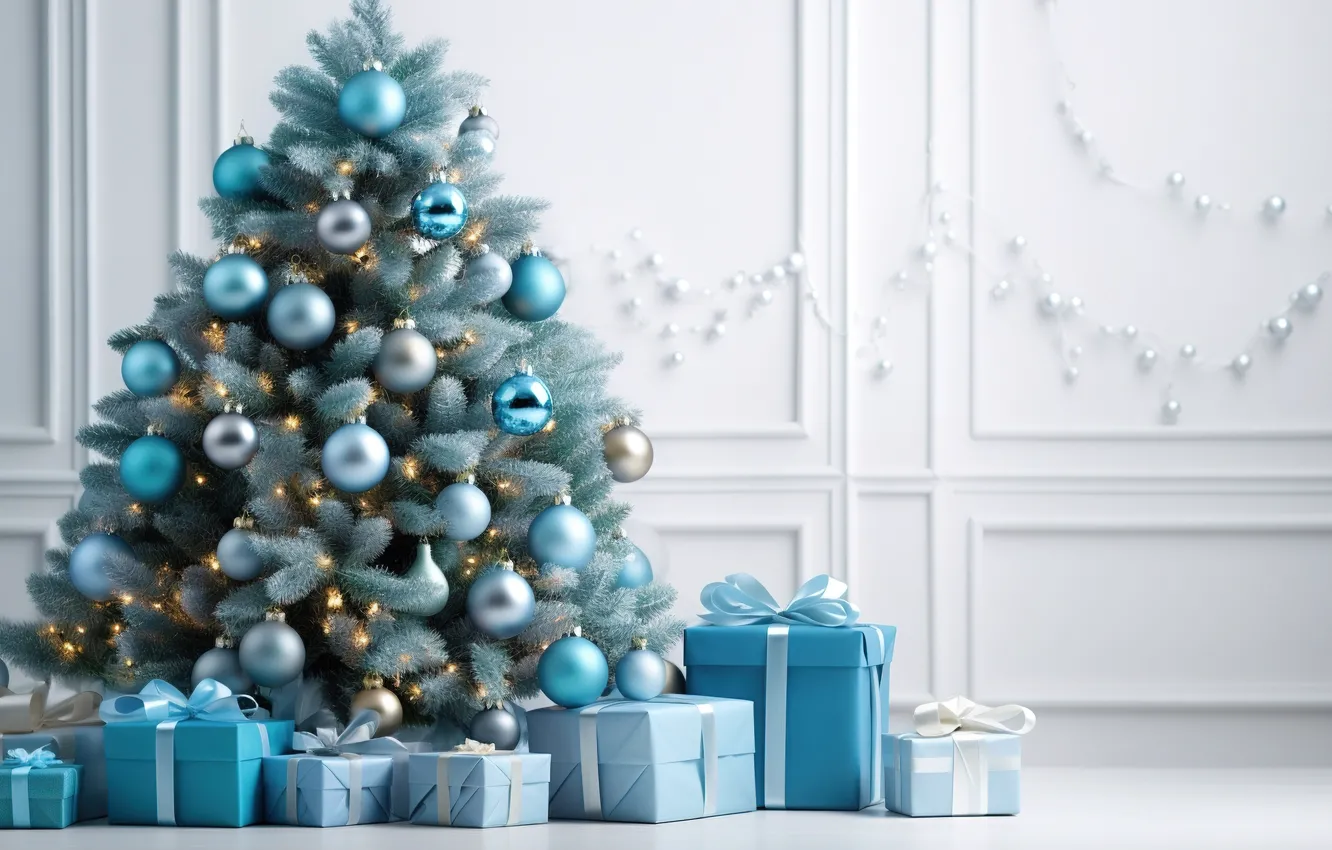 Фото обои украшения, подарок, шары, елка, новый год, Рождество, Christmas, balls