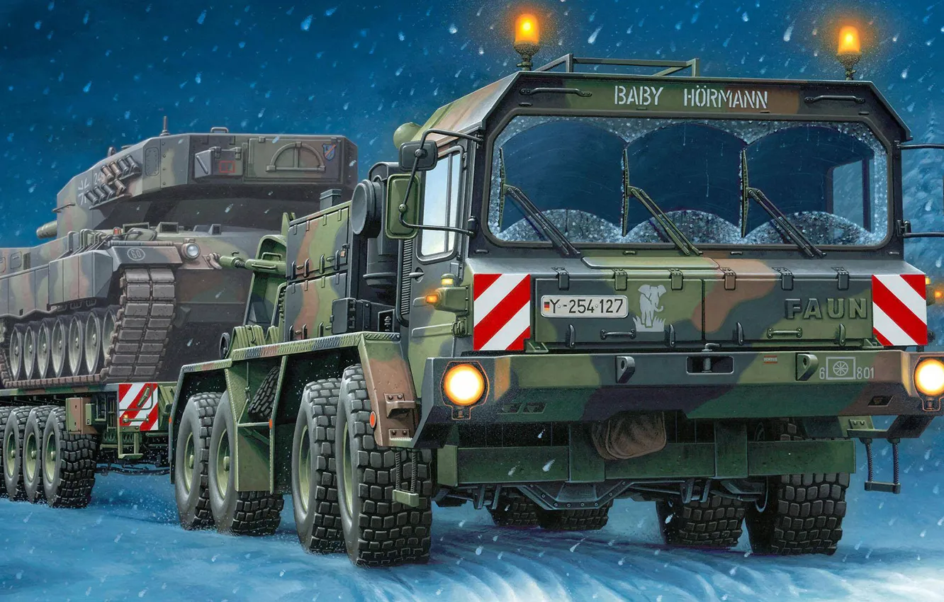 Фото обои рисунок, Германия, леопард, танк, груз, Elefant, SLT, 50-3