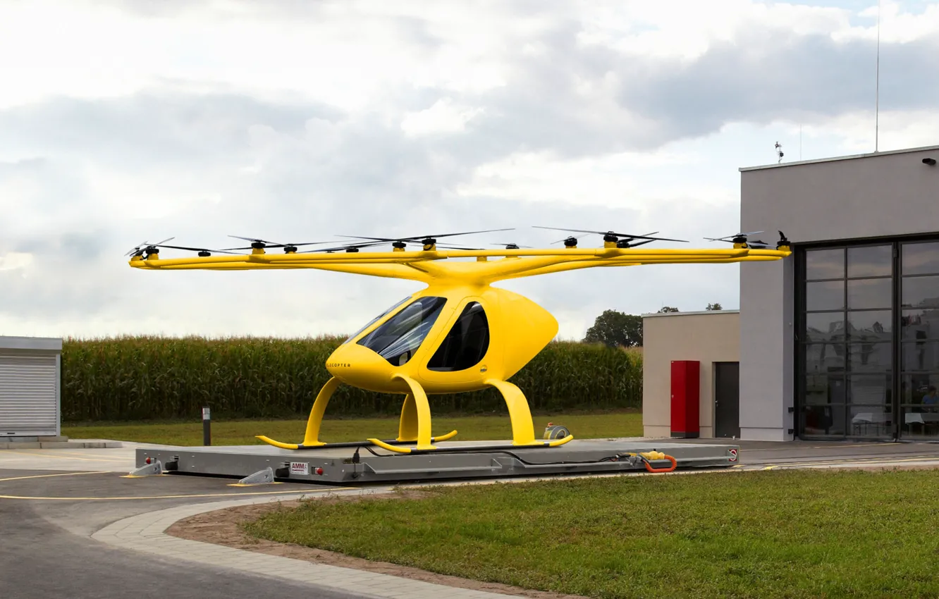 Фото обои ADAC, Volocopter, air taxi, autonomous aircraft
