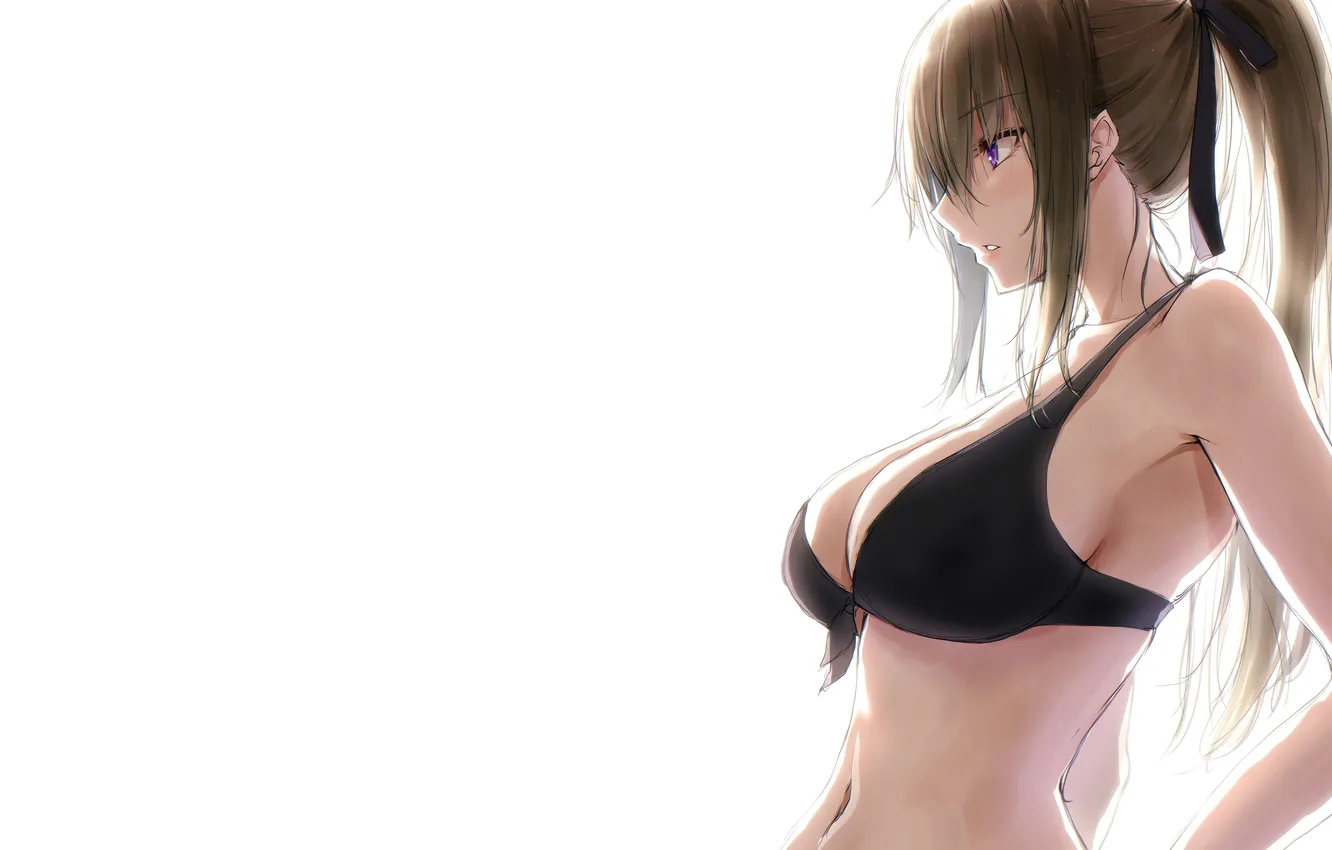 Фото обои girl, sexy, cleavage, long hair, boobs, sexy girl, anime, beautiful