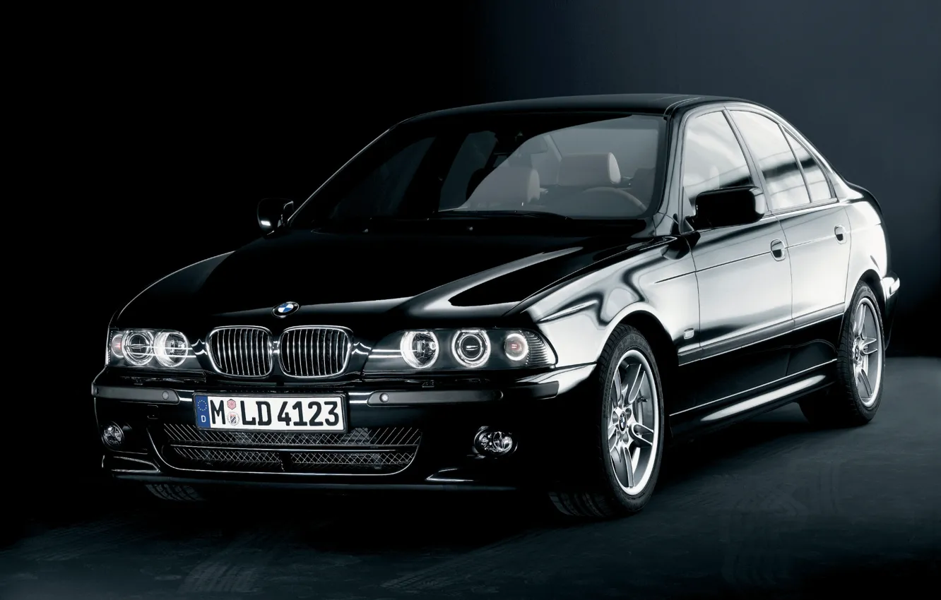 Фото обои черный, BMW, автомобиль, седан, black, E39, 5 Series, High-Line Sport