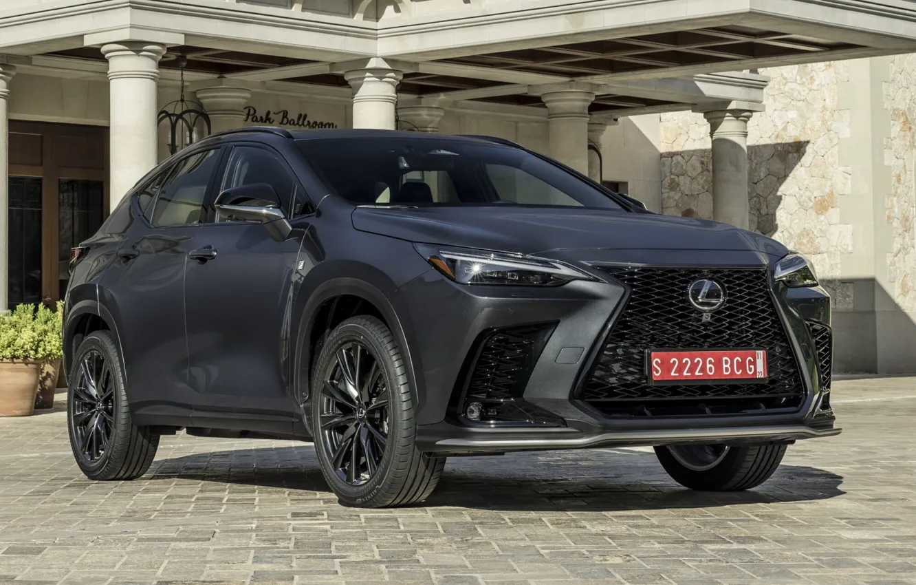 Фото обои брусчатка, мощь, колонны, экстерьер, Lexus NX 350 F Sport