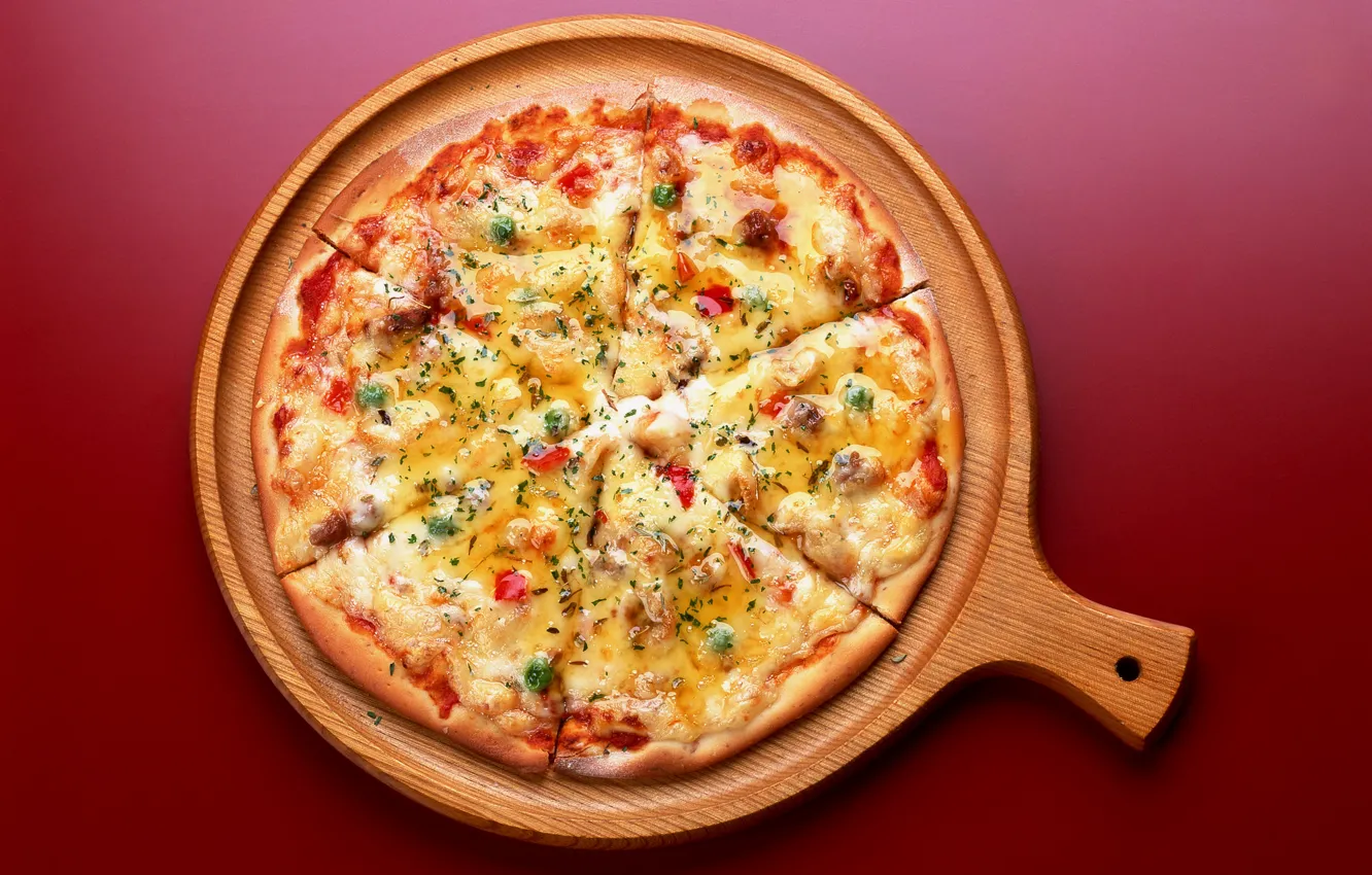 Фото обои красный, фон, еда, пицца, food, pizza, вкусно