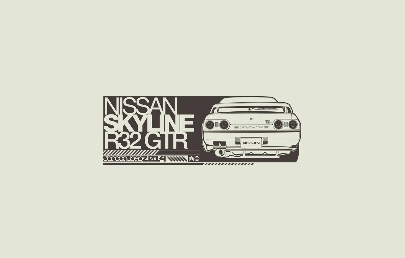Фото обои Рисунок, Ниссан, Nissan, GT-R, Арт, R32, Skyline, Скайлайн