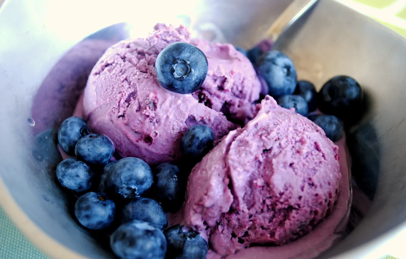 Фото обои ягоды, сладость, еда, черника, мороженое, десерт, вкусно, голубика