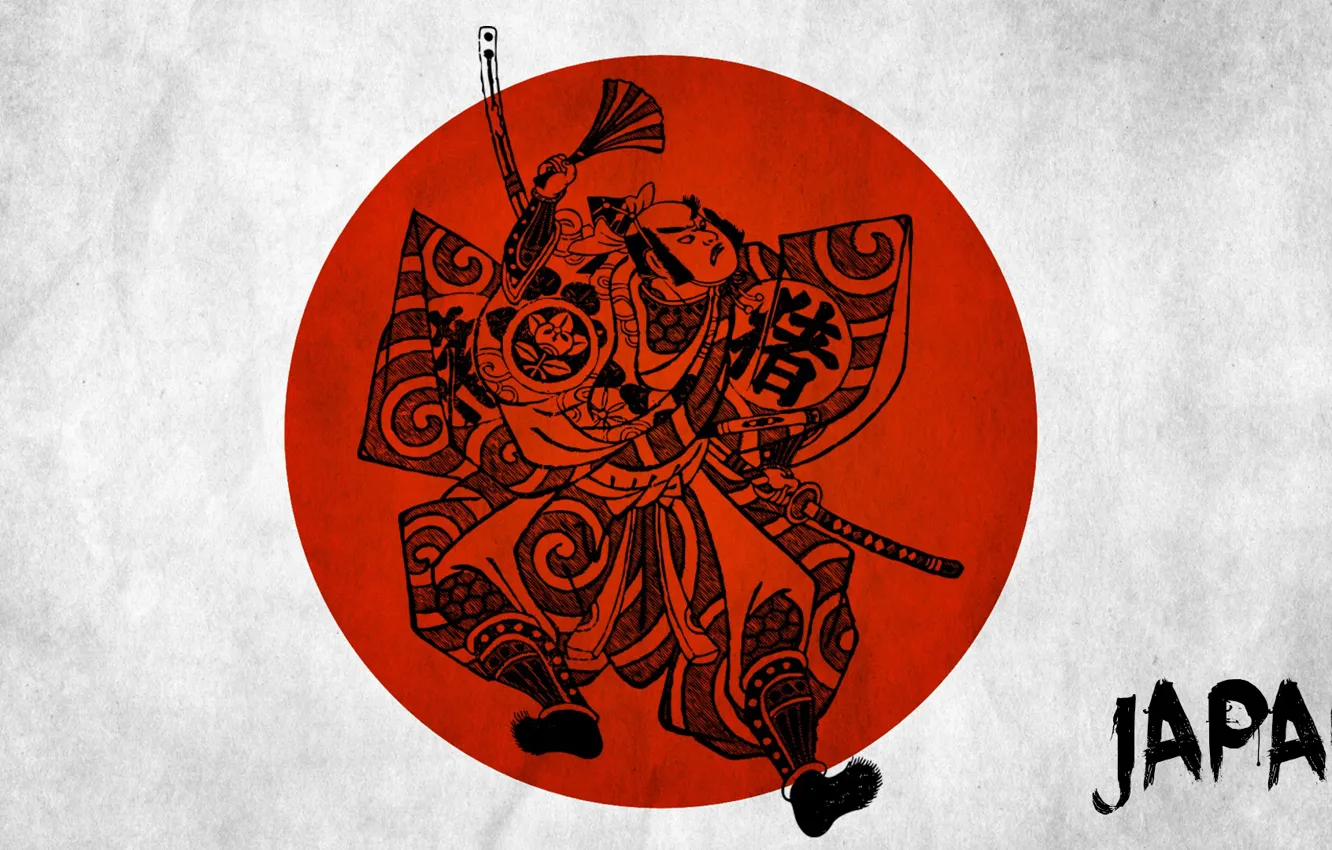 Фото обои минимализм, Япония, самурай