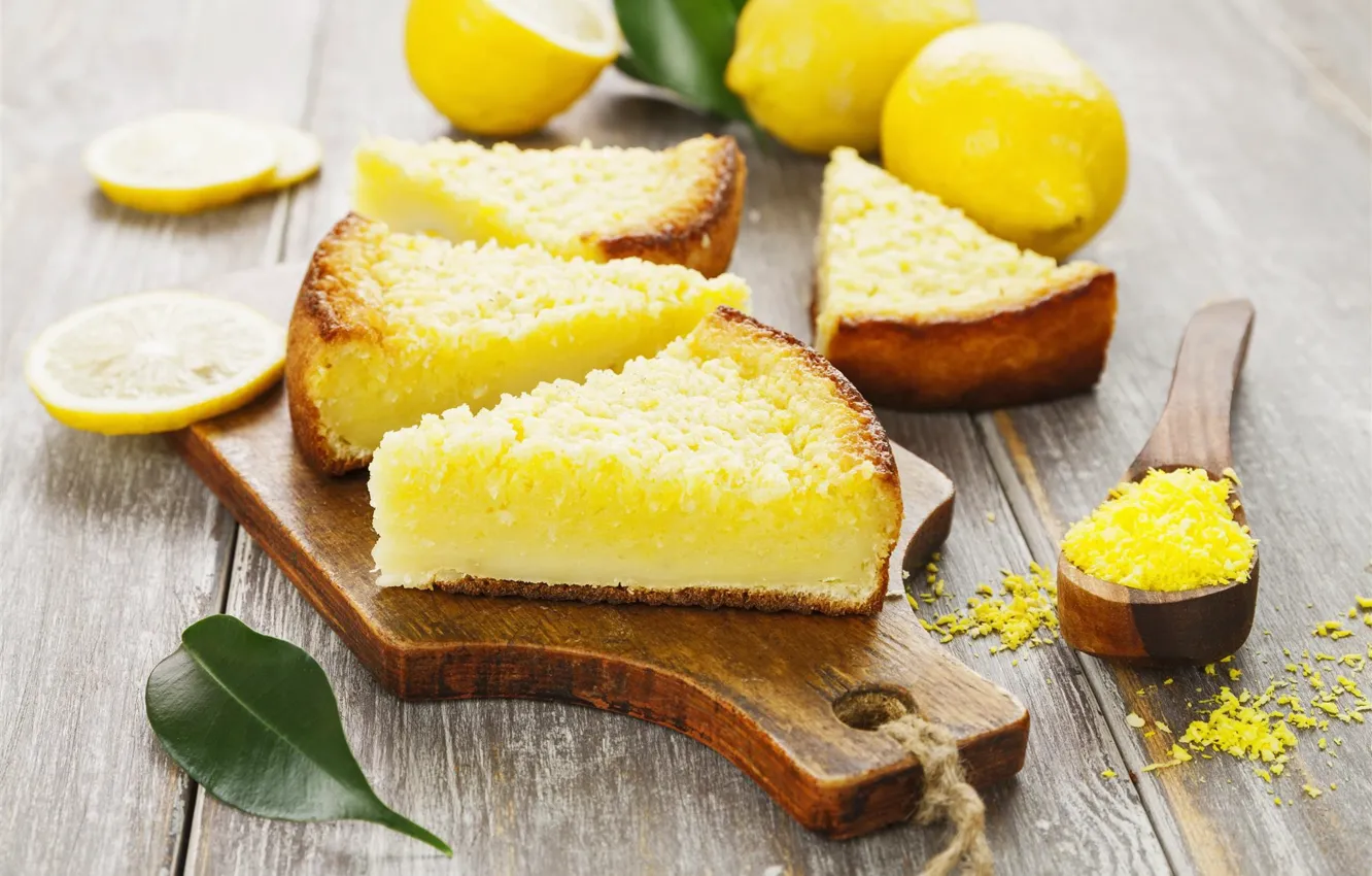 Фото обои пирог, лимоны, выпечка