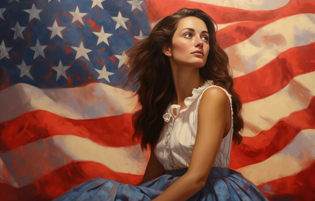 Фото обои freedom, united states, flag, best country, female empowerment
