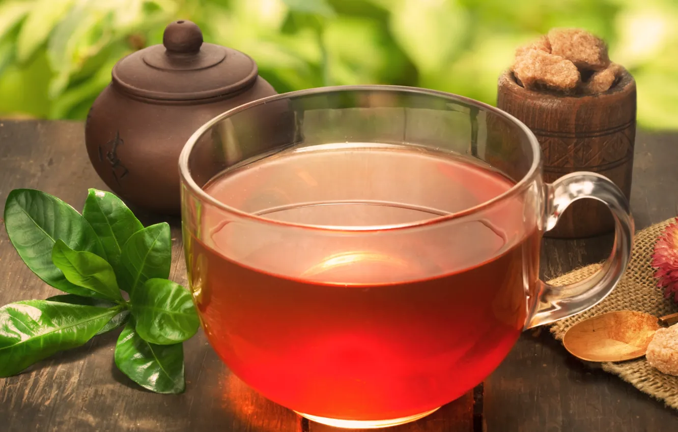 Фото обои чай, сахар, sugar, tea, веточка листики, stick the leaves