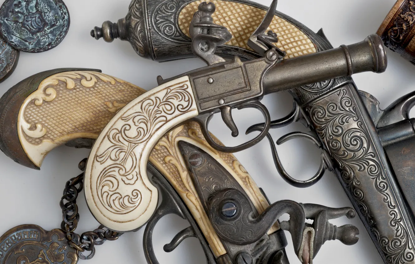 Фото обои weapons, ancient, firearms, pistolon