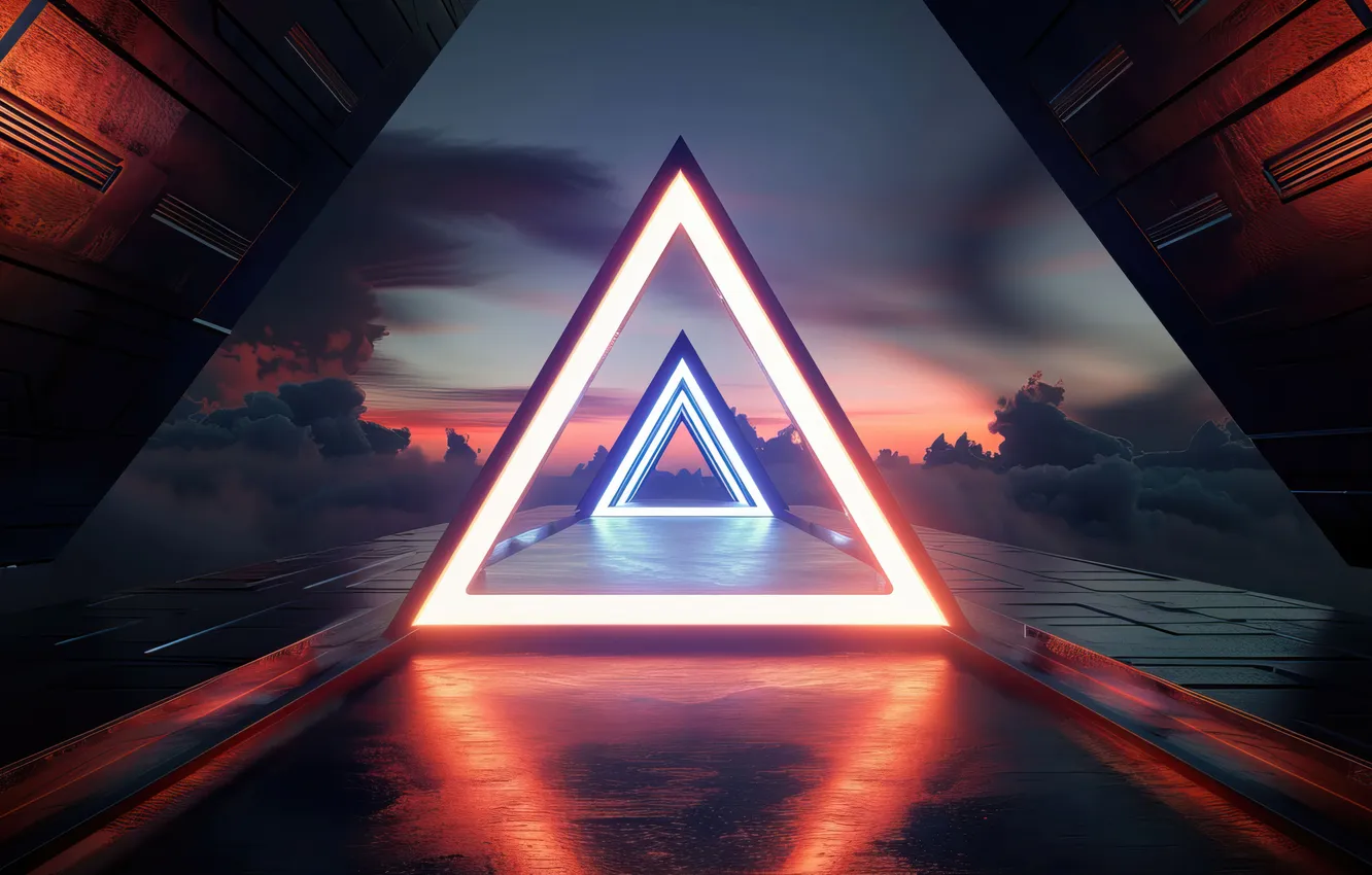 Фото обои portal, abstraction, triangle