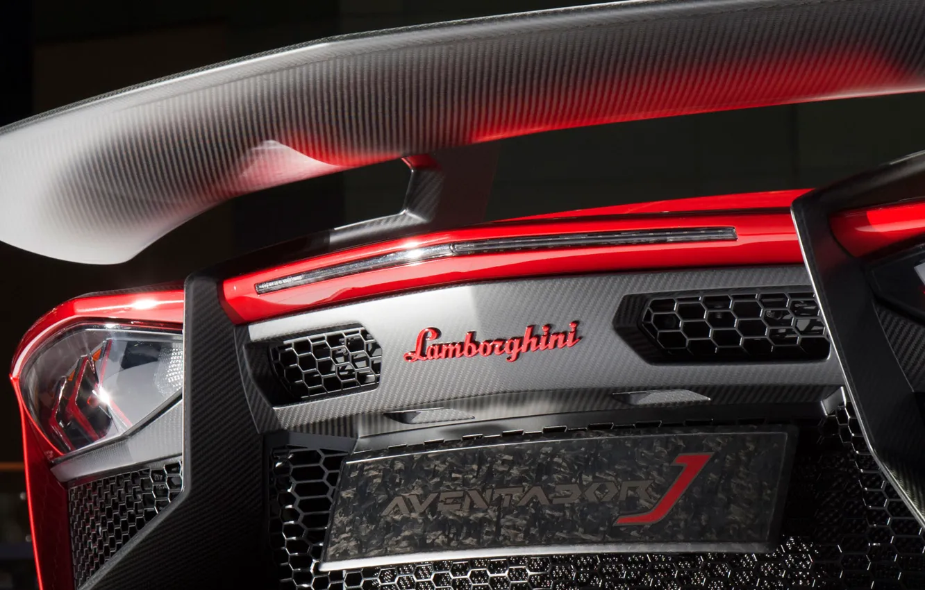 Фото обои Lamborghini, red, back lamborghini
