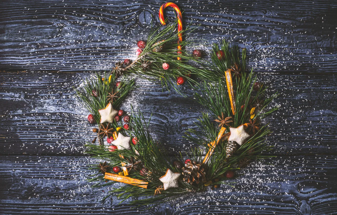 Фото обои украшения, елка, Новый Год, печенье, Рождество, кружка, happy, Christmas