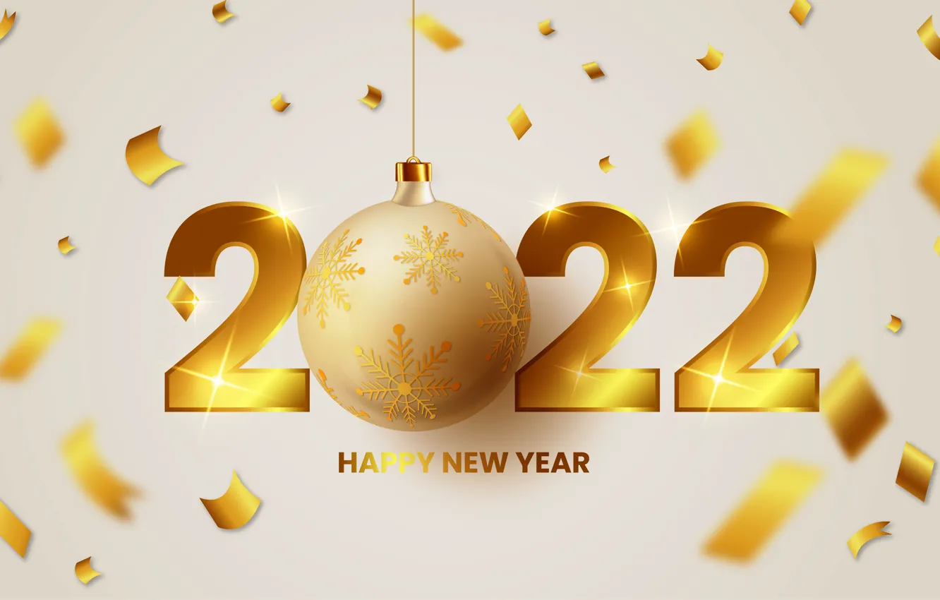 Фото обои фон, золото, цифры, Новый год, golden, new year, happy, decoration