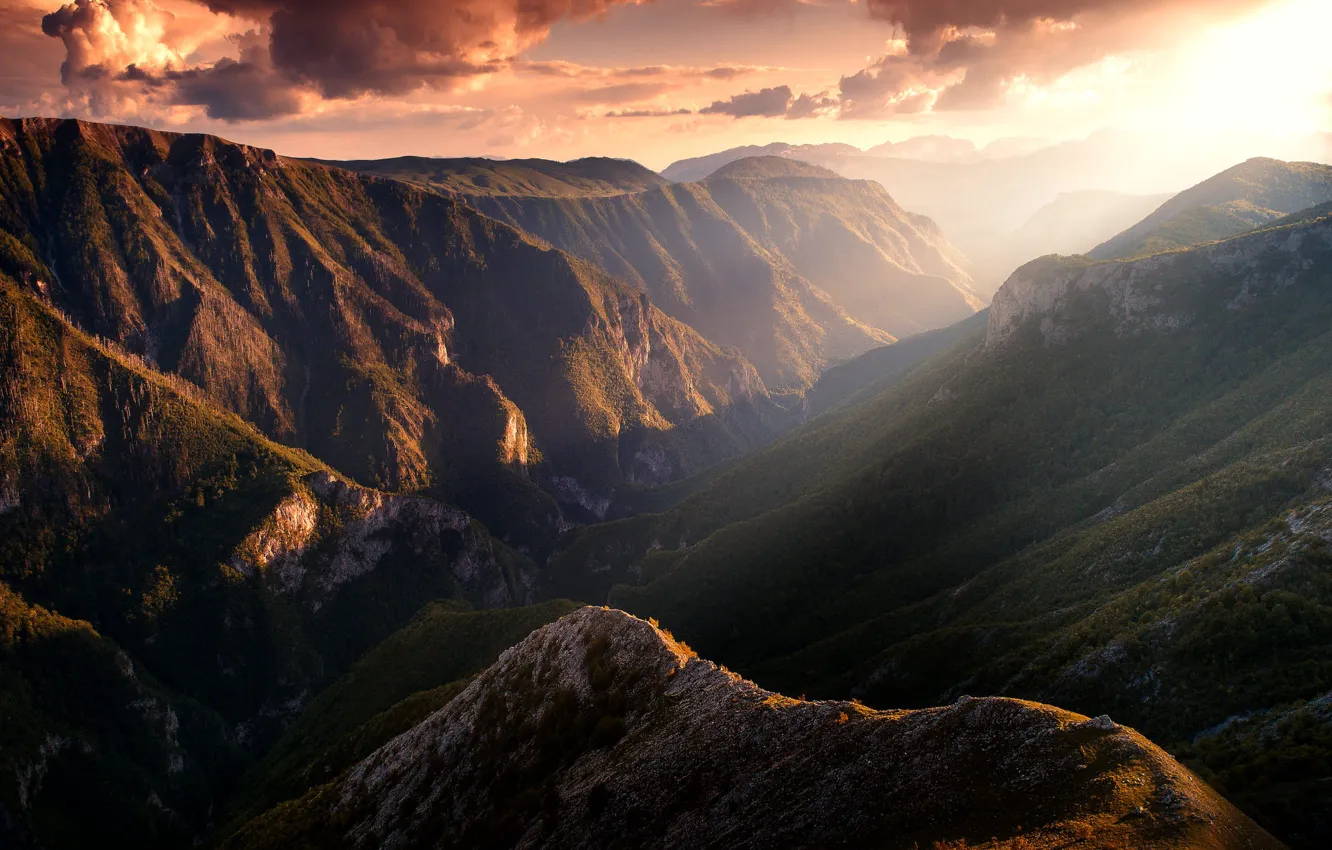 Фото обои небо, облака, каньон, Bosnia, Босния, Adnan Bubalo, Canyon of Rakitnica river