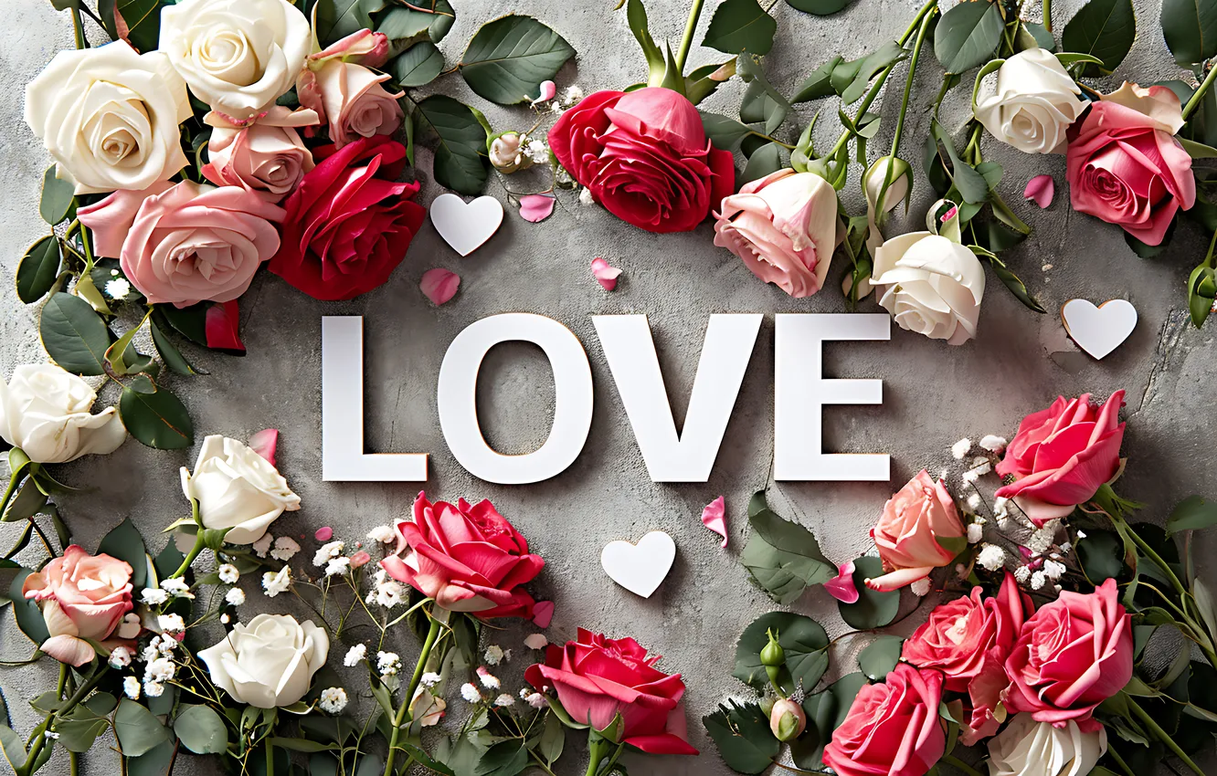 Фото обои любовь, цветы, романтика, сердце, розы, love, happy, День святого Валентина