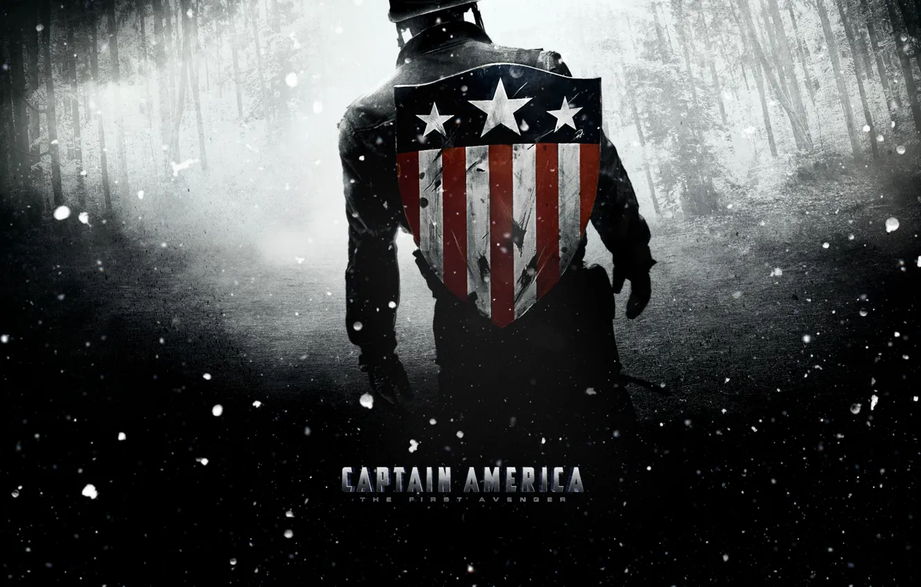 Фото обои снег, кино, captain america, капитан америка, first avenger, первый мститель