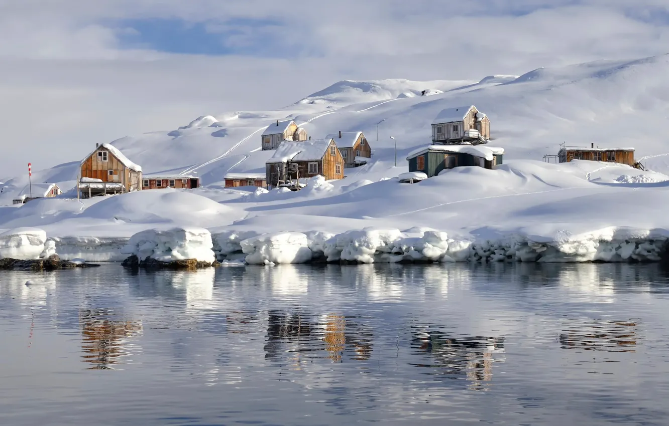 Фото обои дома, деревня, Гренландия