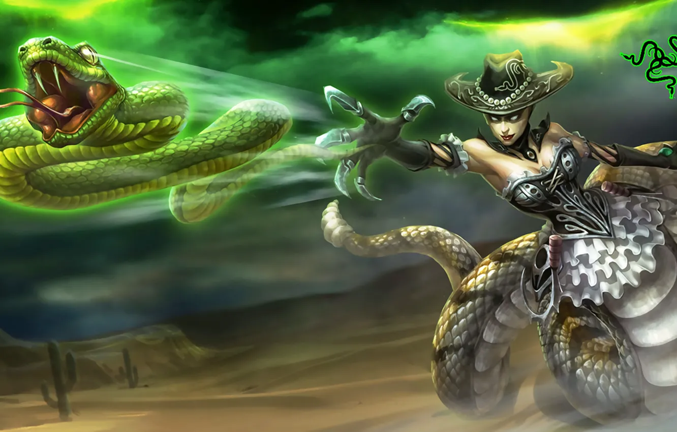 Фото обои LoL, League of Legend, cassiopeia covboy