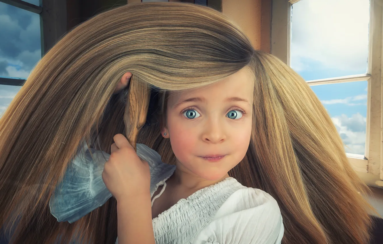 Фото обои волосы, девочка, Rapunzel