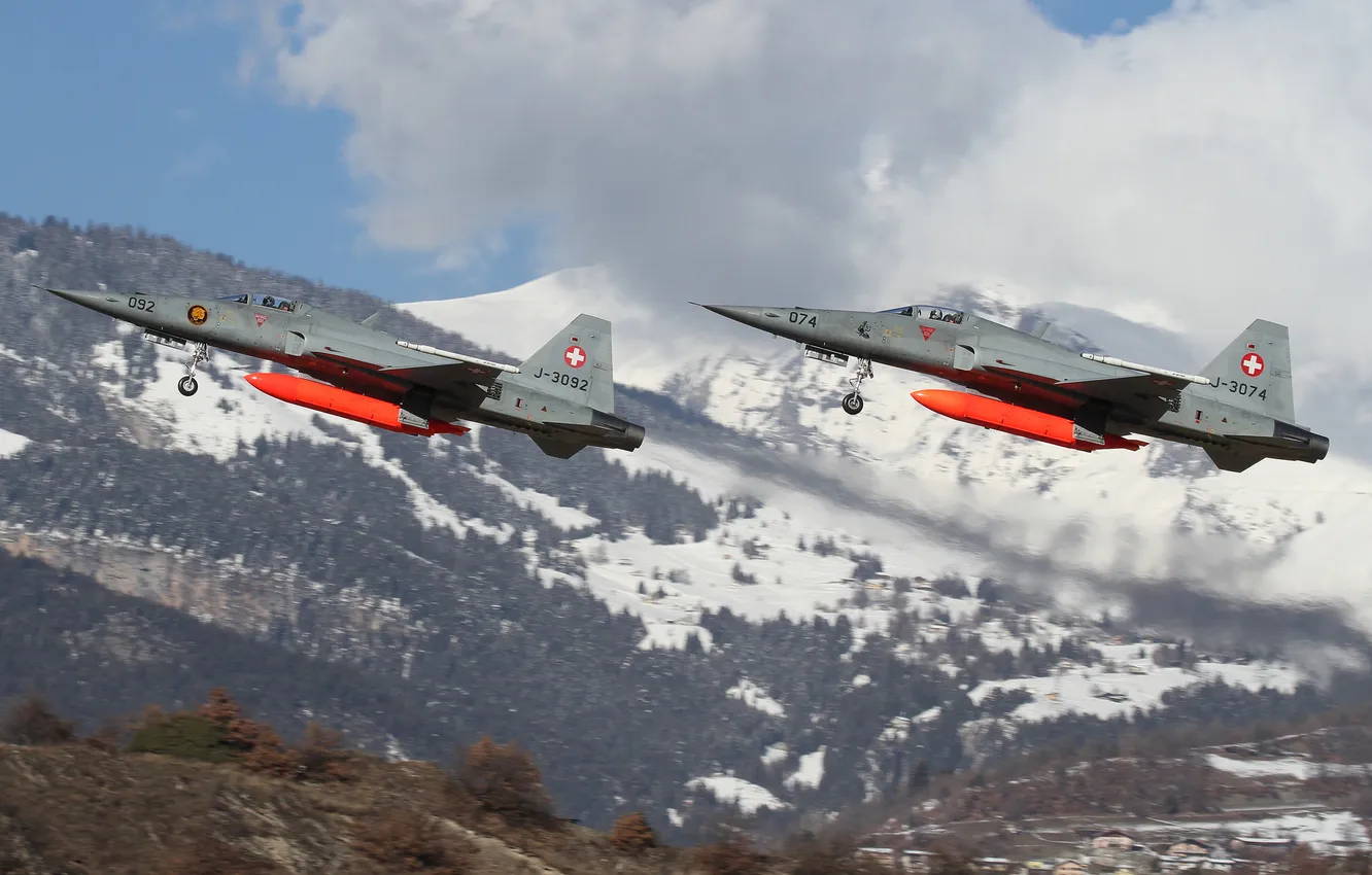 Фото обои истребители, пара, многоцелевые, Northrop F-5S