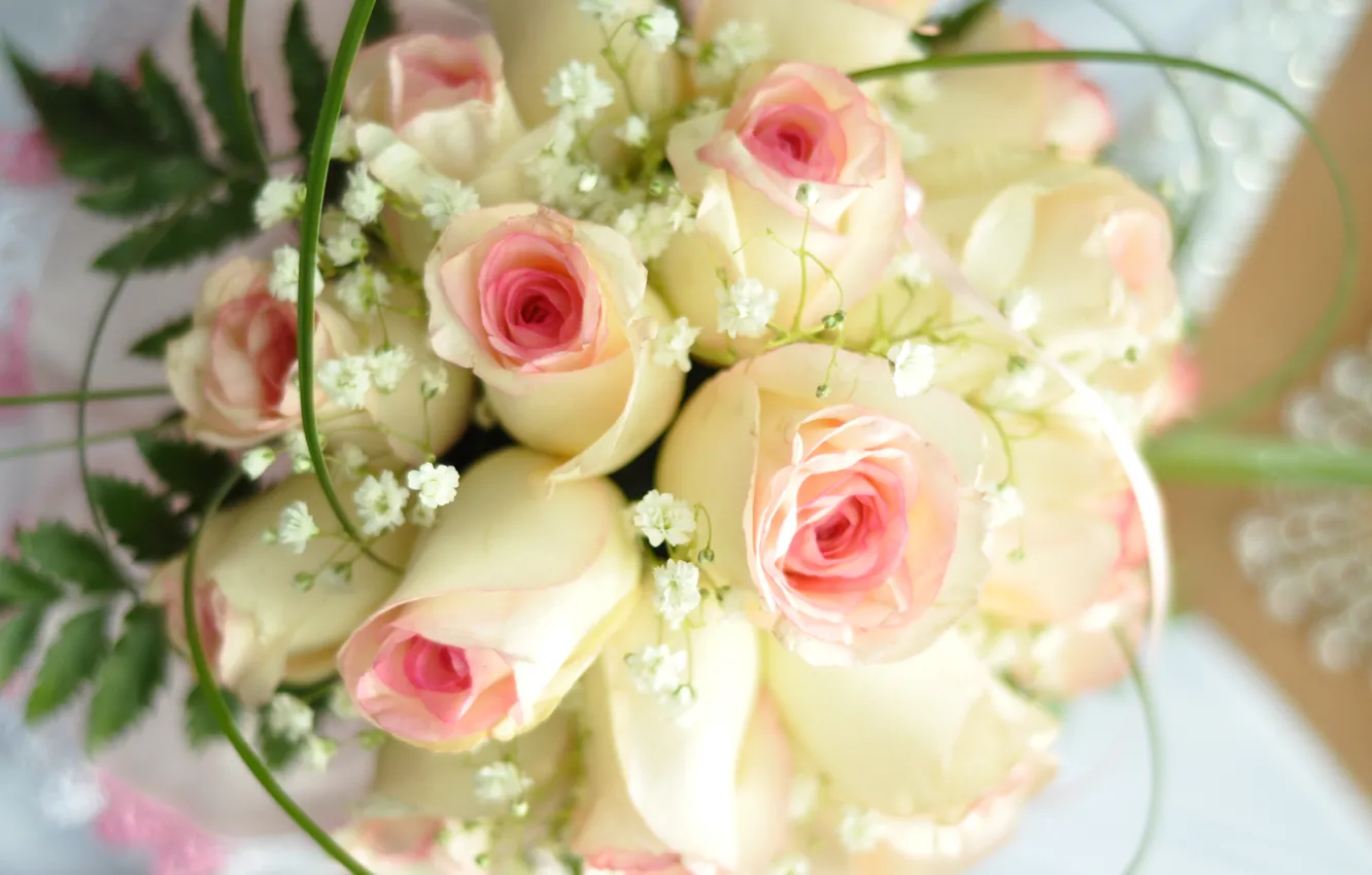 Фото обои цветы, праздник, розы, свадьба
