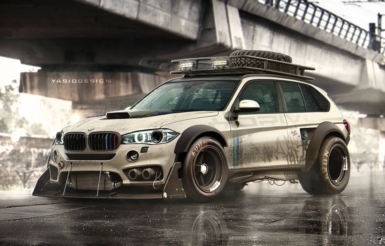 Фото обои Авто, Рисунок, BMW, Машина, Арт, Art, BMW X5, Рендеринг